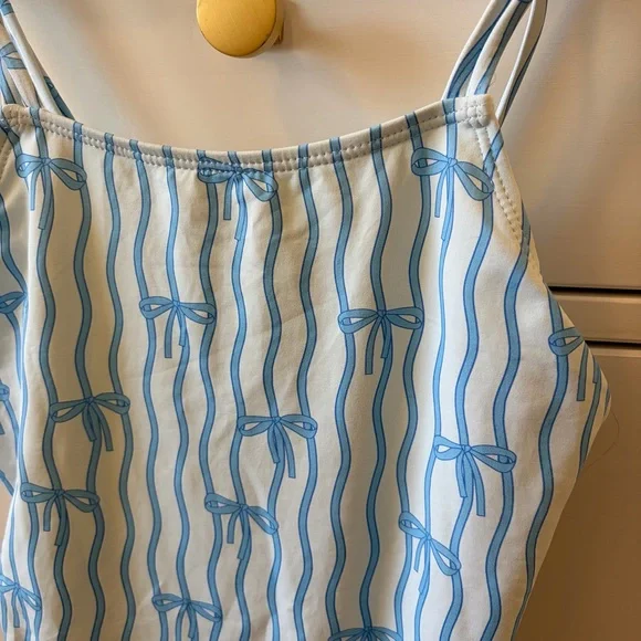 Zara Girl’s Blue Bows One Piece Bathing Suit 11-12 Years - Picture 2 of 5